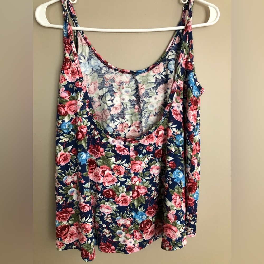 NWT  MICHAEL LAUREN Floral Micro Modal Tank Crop Top  Size M - Picture 2 of 2